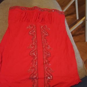 Red tube top